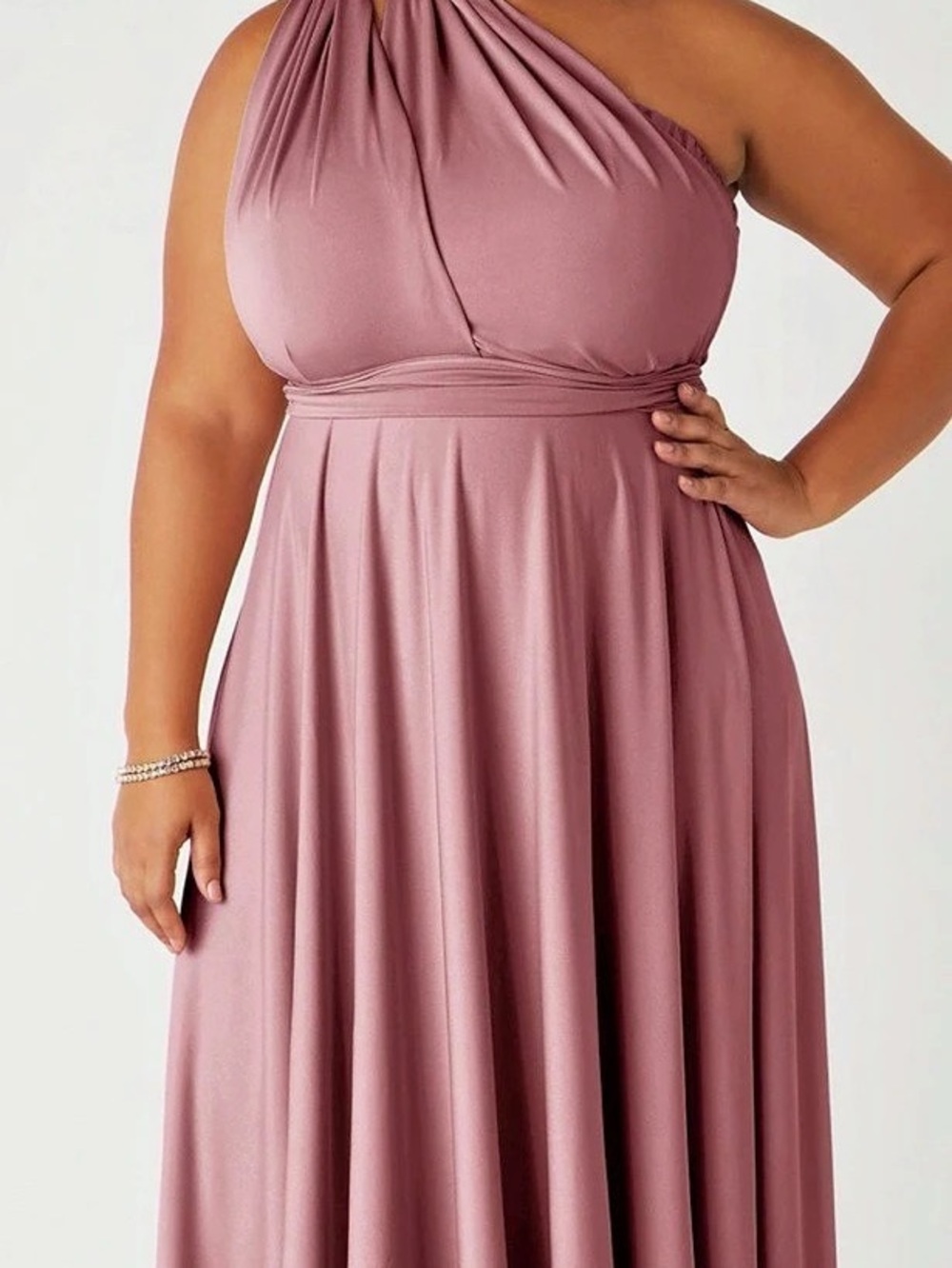 Ashley Stewart Convertible Multi Way Maxi Dress Pink size 14/16